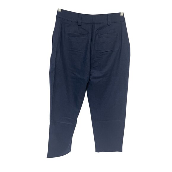 Boden Womens Pants UK 10 US 6 Navy Blue Barrel Leg Flannel Trousers R0168 NWT - Picture 5 of 16